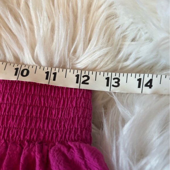 Nine West Bright Pink Smocked waist tiered peasant Midi Skirt - Picture 7 of 9